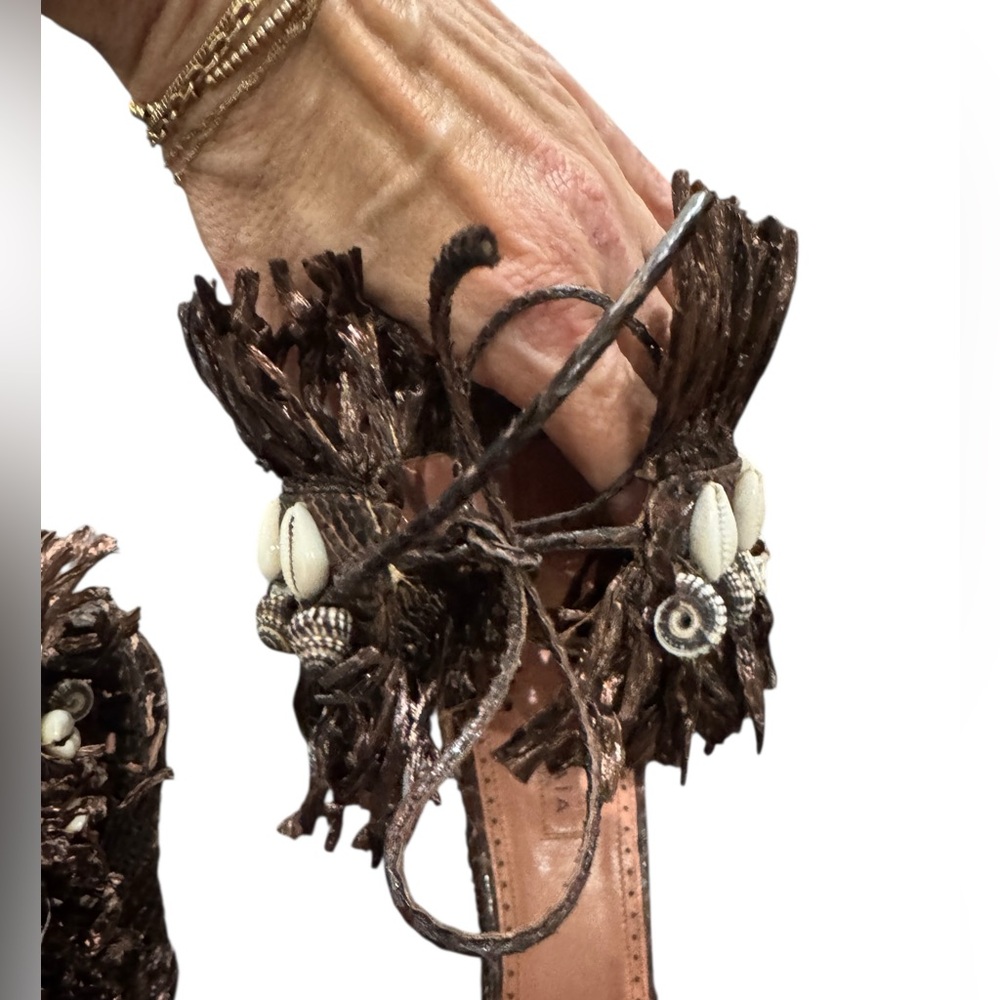 New Azzedine Alaa Raffia Python Shell Platforms S… - image 3